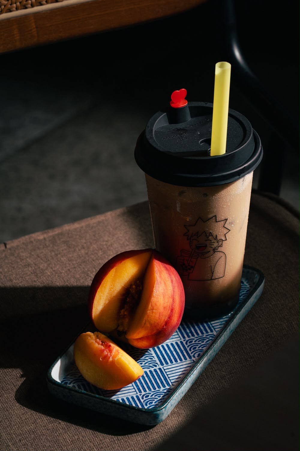 Peach Sunset bubble tea at Naruto SXM