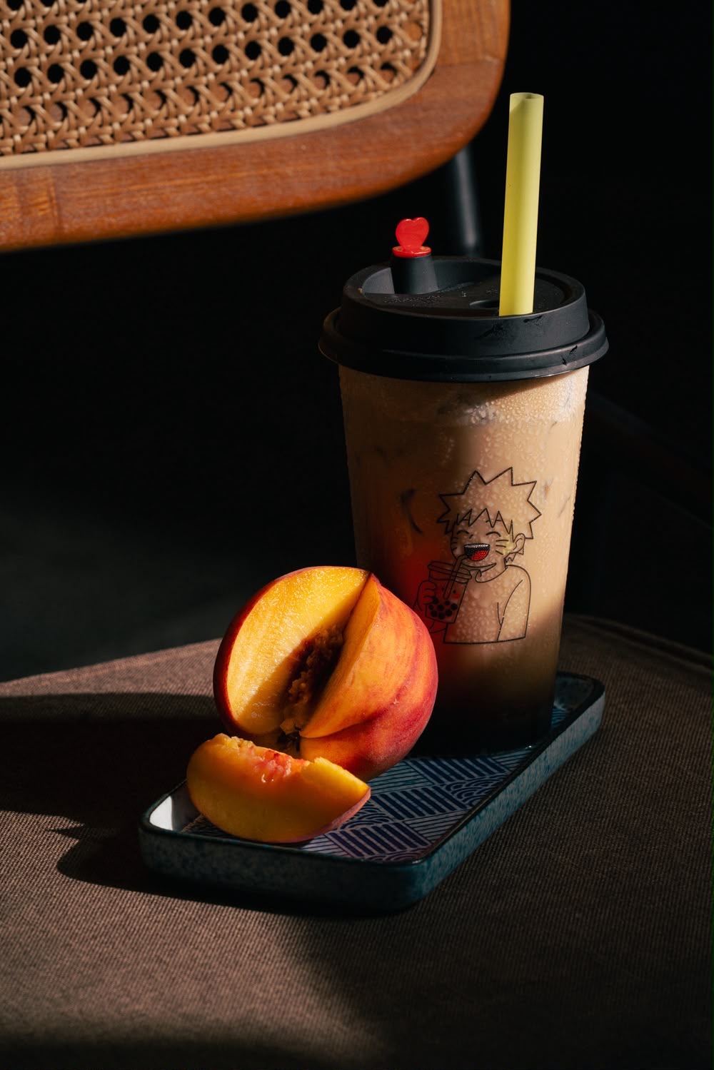 Peach Oolong bubble tea at Naruto SXM